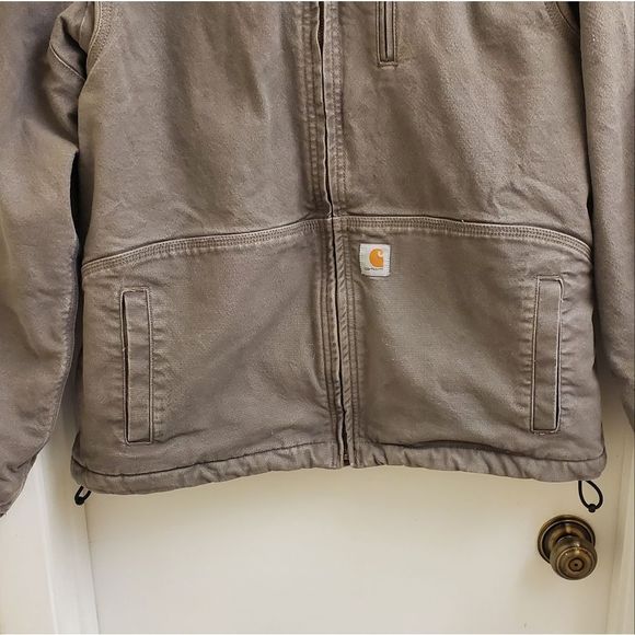 😍carhartt full swing sherpa lined canvas jacket size women's XS - Picture 4 of 9